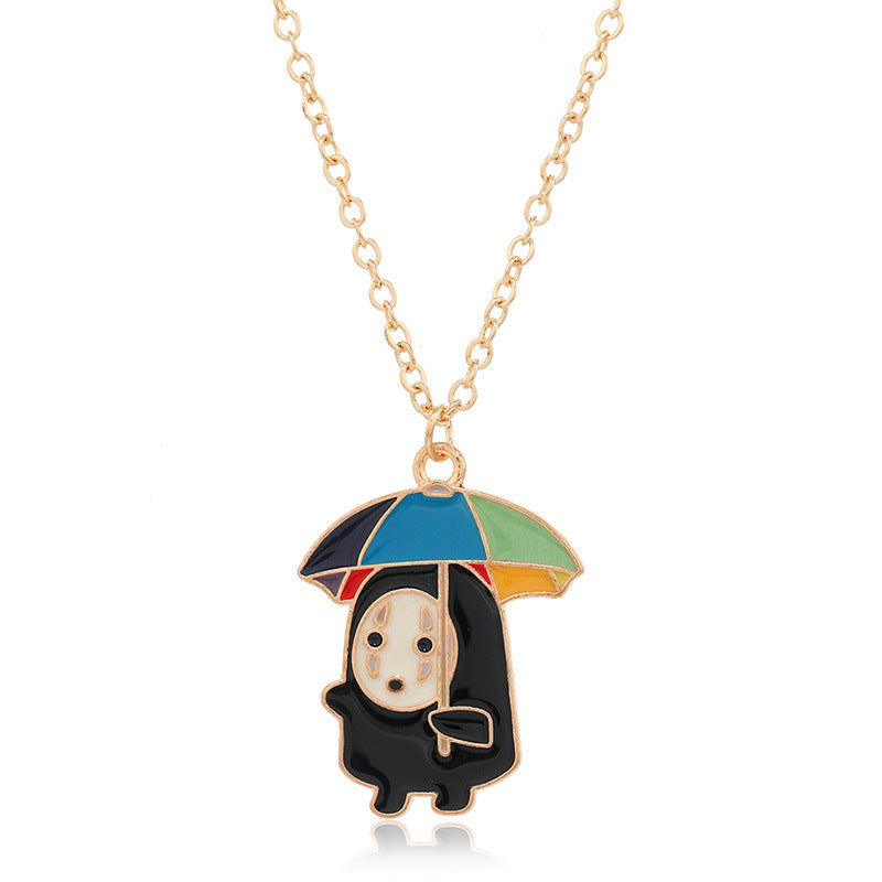 Wholesale Retro Exaggerated Ghost  Ghost Mask  Necklace